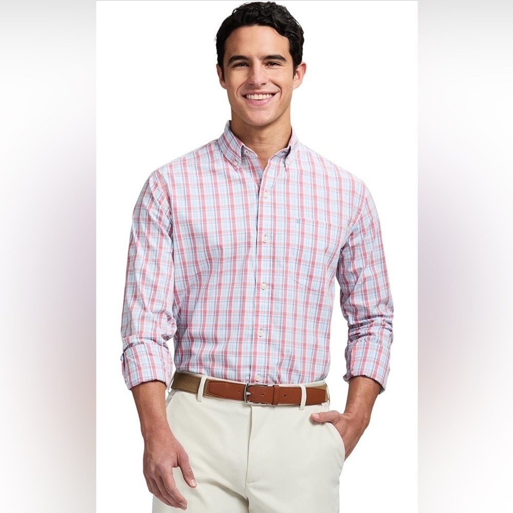 Izod Mens Performance Comfort Long Sleeve Plaid Button Down Men’s XL
